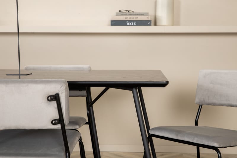 Petra Matgrupp 190 cm Rektangulär med 6 Kenth stolar - Svart - Möbler - Matplats - Matgrupp & matbord med stolar