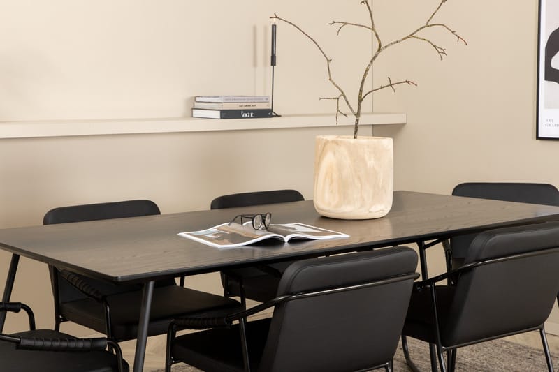 Petra Matgrupp 190 cm Rektangulär med 6 Tvista stolar - Svart - Möbler - Matplats - Matgrupp & matbord med stolar