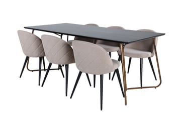 Petra Matgrupp 190 cm Rektangulär med 6 Velvet stolar