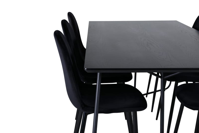 Petra Matgrupp 190 cm Rektangulär med 6 Polar stolar - Svart - Möbler - Matplats - Matgrupp & matbord med stolar