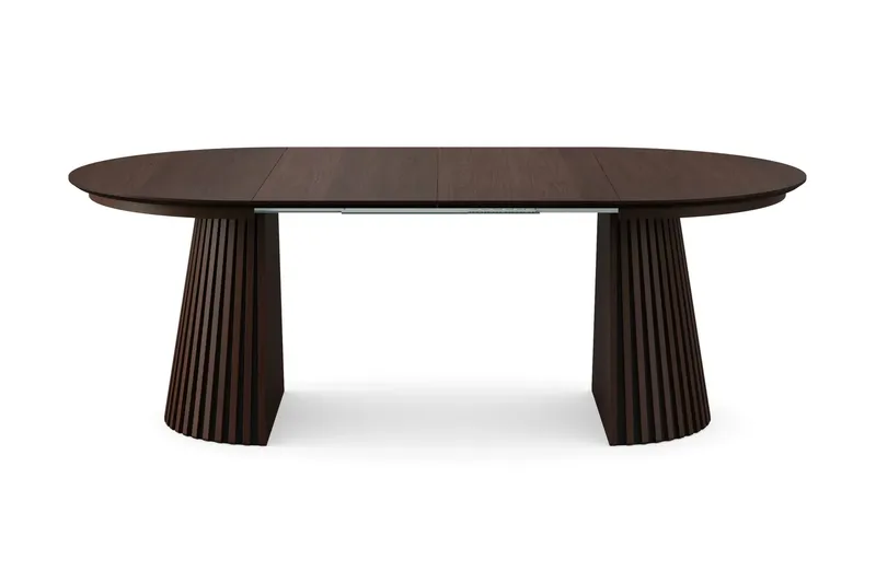 Peyra Förlängningsbart runt Matbord 120-220 cm Rökt Ek med 6 Reciclar Matstolar - Brun - Möbler - Matplats - Matgrupp & matbord med stolar