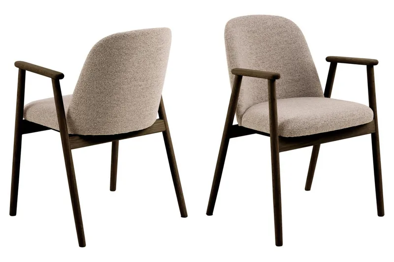 Peyra Förlängningsbart runt Matbord 120-220 cm Rökt Ek med 6 Reciclar Matstolar - Brun - Möbler - Matplats - Matgrupp & matbord med stolar