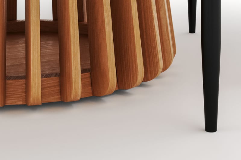 Peyra Matbord 120 cm Rund med 4 Sawako Stolar - Natur - Möbler - Matplats - Matgrupp & matbord med stolar