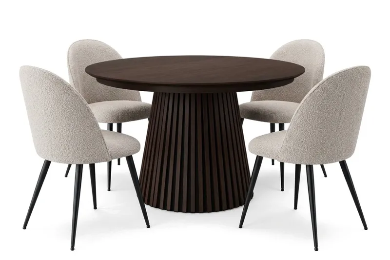 Peyra Matgrupp 120-220 cm förlängningsbart med 4 Nibe Plus Mastolar, Rökt ek