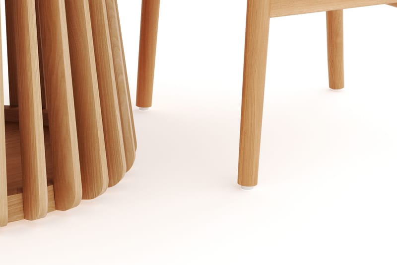 Peyra Matgrupp 120 cm Rund Ek med 4 Dastoori Matstol - 2220068-4,1893466-1 - Natur - Möbler - Matplats - Matgrupp & matbord med stolar