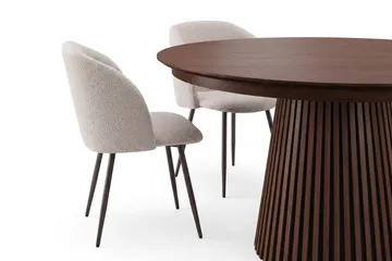 Peyra Matgrupp 140-240 cm förlängningsbart med 6 Greya Mastolar - Valnöt - Möbler - Matplats - Matgrupp & matbord med stolar
