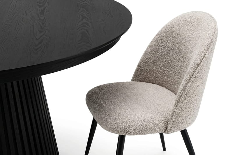 Peyra Matgrupp 140-240 cm förlängningsbart med 6 Nibe Plus Mastolar - Svartlaserad ek - Möbler - Matplats - Matgrupp & matbord med stolar