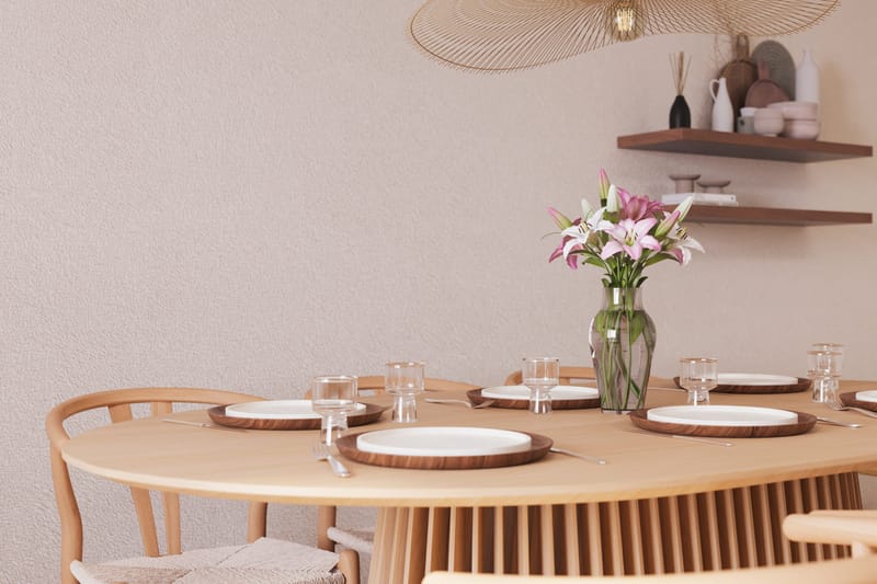 Peyra Matgrupp 200 cm Ovalt Ek med 6 Dastoori Matstol - 2220068-6,1893461-1 - Natur - Möbler - Matplats - Matgrupp & matbord med stolar