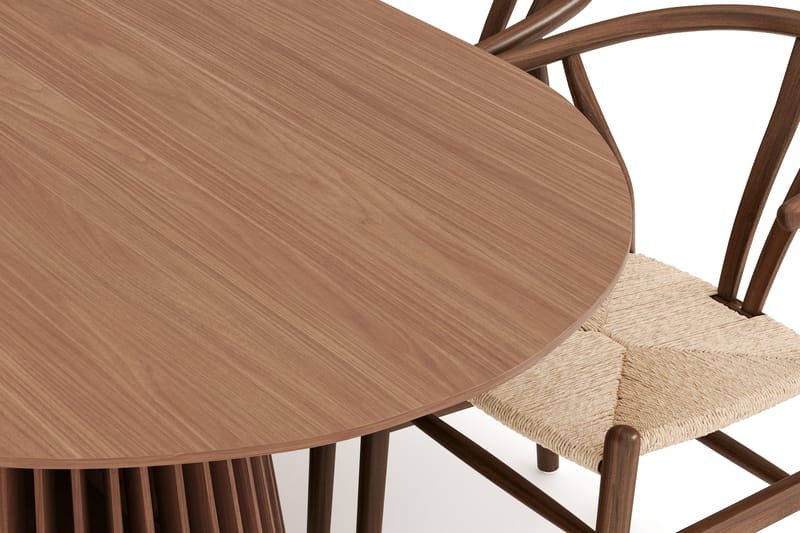 Peyra Matgrupp 200 cm Ovalt med 6 Dastoori Matstol - 2220070-6,1893316-1 - Valnöt - Möbler - Matplats - Matgrupp & matbord med stolar