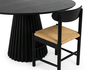 Peyra Matgrupp runt 110 cm Svart med 4 Malte Matstolar - Möbler - Matplats - Matgrupp & matbord med stolar
