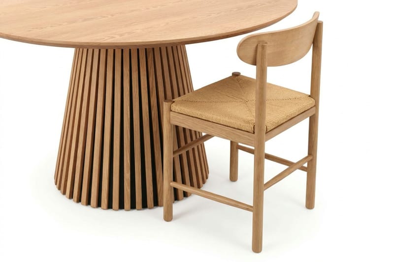 Peyra Matgrupp runt 130 cm Ek med 6 Malte Matstolar - Möbler - Matplats - Matgrupp & matbord med stolar