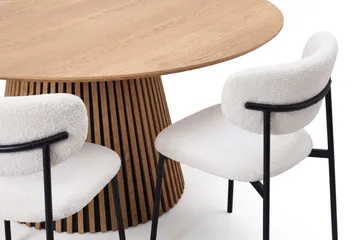 Peyra Matgrupp runt 180 cm Ek med 8 Lucy Matstolar - Ek - Möbler - Matplats - Matgrupp & matbord med stolar