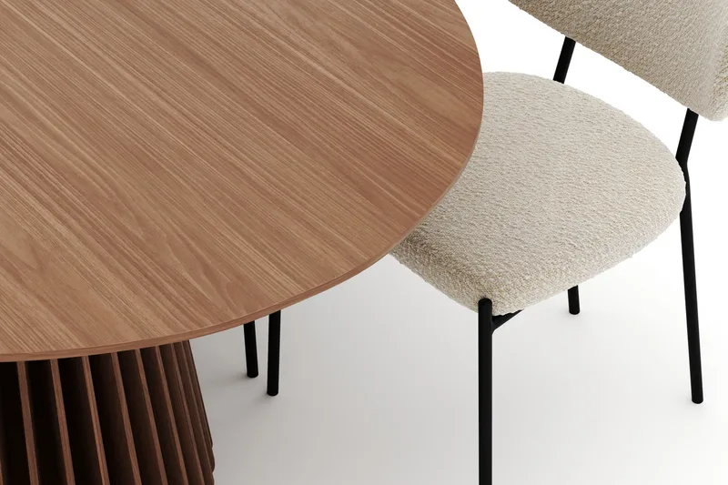 Peyra Ovalt Matbord 200 cm med 6 Gemmiano Stolar - Valnöt - Möbler - Matplats - Matgrupp & matbord med stolar