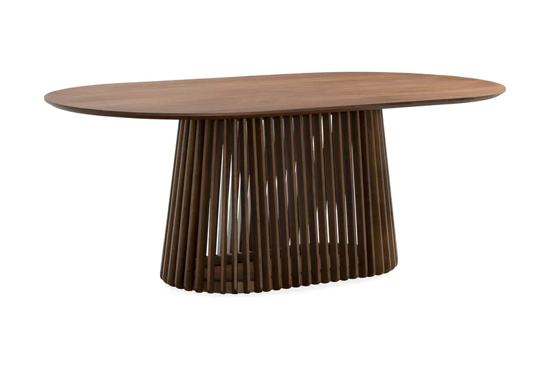Peyra Ovalt Matbord 200 cm med 6 Sawako Stolar - Valnöt - Möbler - Matplats - Matgrupp & matbord med stolar