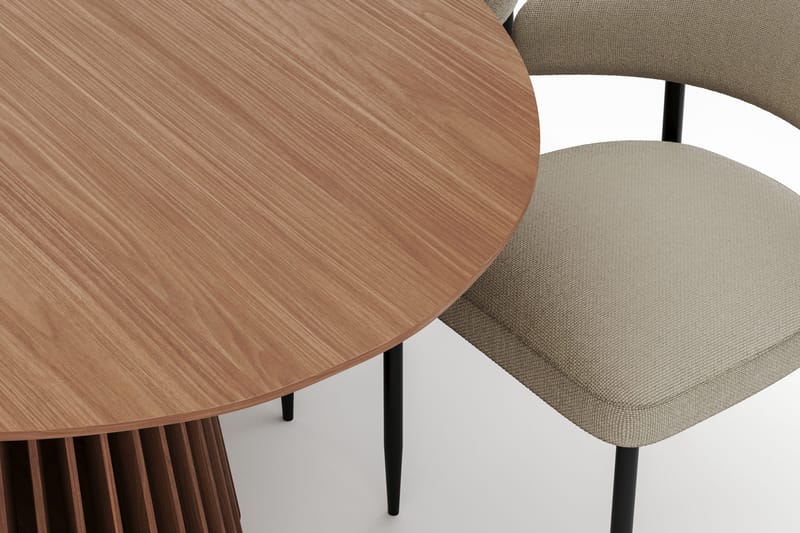 Peyra Ovalt Matbord 200 cm med 6 Sawako Stolar - Valnöt - Möbler - Matplats - Matgrupp & matbord med stolar