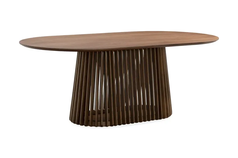 Peyra Ovalt Matbord 200 cm Mörkbrunt med 6 Reciclar Matstolar - Möbler - Matplats - Matgrupp & matbord med stolar