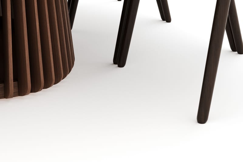 Peyra Ovalt Matgrupp Massiv Valnöt 200 cm med 6 Cytie Karmstolar - Valnöt - Möbler - Matplats - Matgrupp & matbord med stolar