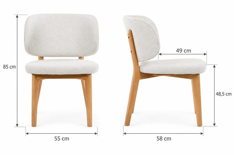 Peyra Rund Utdragbar Matgrupp 120-220 cm – Matbord med 4 Eira Matstolar i Trä med Ekutseende - Natur - Möbler - Matplats - Matgrupp & matbord med stolar