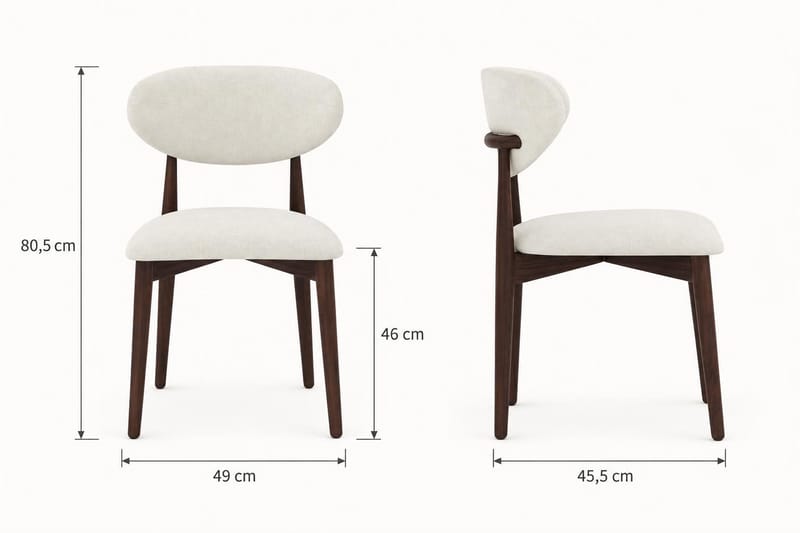 Peyra Rund Utdragbar Matgrupp 120-220 cm – Matbord med 4 Molly Matstolar i Trä med Rökt Ek-utseende - Mörkbrun - Möbler - Matplats - Matgrupp & matbord med stolar