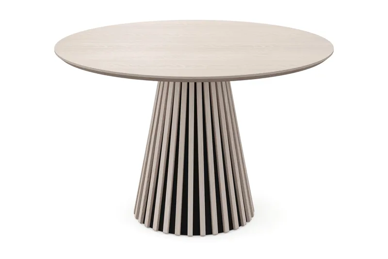 Peyra Runt Matbord 110 cm Fanér, Vitlaserad ek