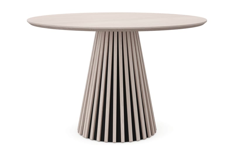 Peyra Runt Matbord 110 cm Fanér - Vitlaserad ek - Möbler - Matplats - Matbord & köksbord