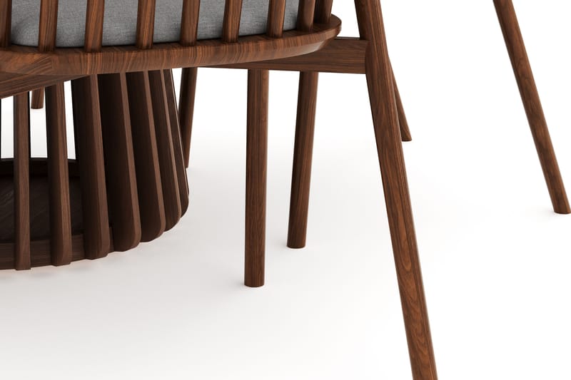 Peyra Runt Matgrupp 120 cm med 4 Noira Matstolar - Valnöt - Möbler - Matplats - Matgrupp & matbord med stolar