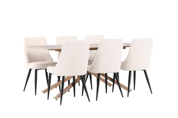 Piazza Matbord 180x90 cm med 6 Leone Matstol - Möbler - Matplats - Matgrupp & matbord med stolar