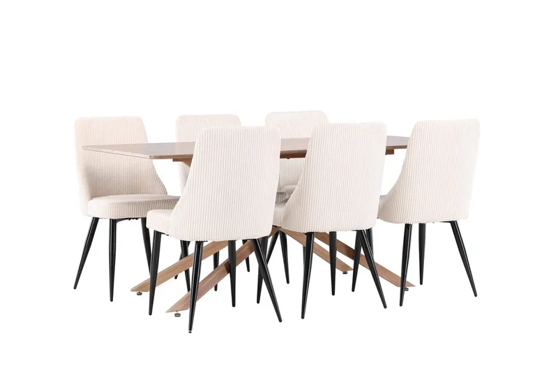 Piazza Matbord 180x90 cm med 6 Leone Matstol - Möbler - Matplats - Matgrupp & matbord med stolar