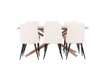 Piazza Matbord 180x90 cm med 6 Leone Matstol - Möbler - Matplats - Matgrupp & matbord med stolar