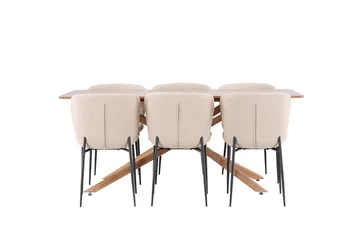 Piazza Matbord 180x90 cm med 6 Modesto Matstol - Möbler - Matplats - Matgrupp & matbord med stolar