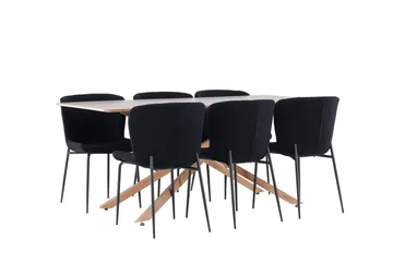 Piazza Matbord 180x90 cm med 6 Modesto Matstol - Möbler - Matplats - Matgrupp & matbord med stolar