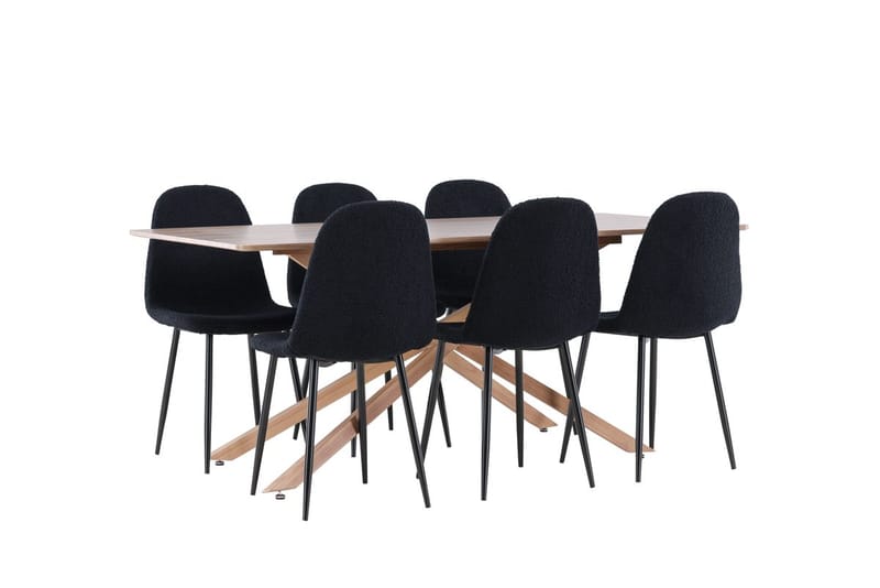 Piazza Matbord 180x90 cm med 6 Polar Matstol - Möbler - Matplats - Matgrupp & matbord med stolar