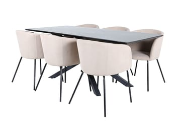 Piazza Matbord 190 cm med 6 Berit Karmstol med Armstöd - Möbler - Matplats - Matgrupp & matbord med stolar