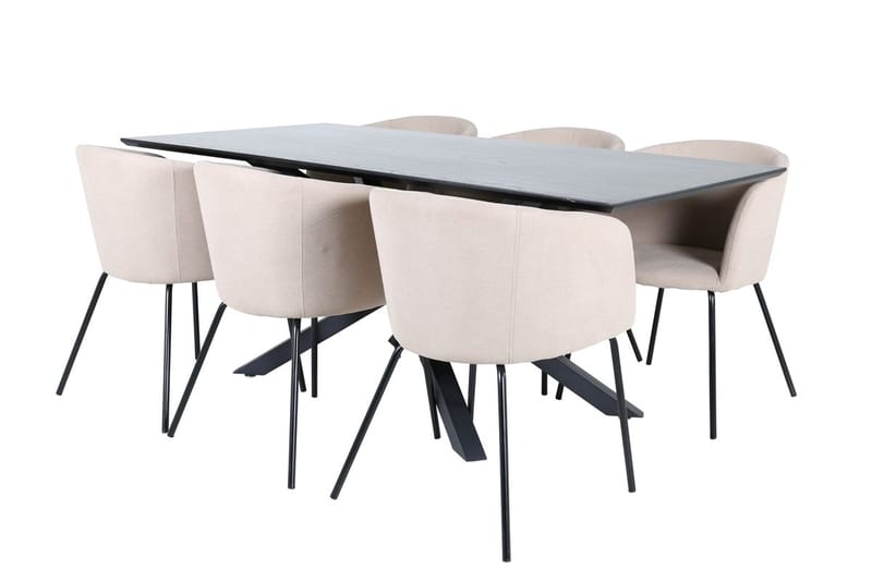 Piazza Matbord 190 cm med 6 Berit Karmstol med Armstöd - Möbler - Matplats - Matgrupp & matbord med stolar