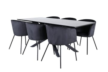 Piazza Matbord 190 cm med 6 Berit Karmstol med Armstöd - Möbler - Matplats - Matgrupp & matbord med stolar