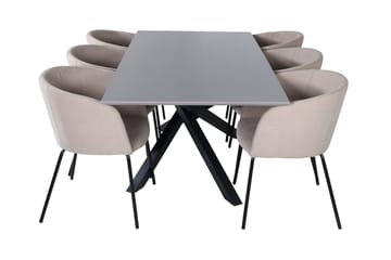 Piazza Matbord 190 cm med 6 Berit Karmstol med Armstöd - Möbler - Matplats - Matgrupp & matbord med stolar
