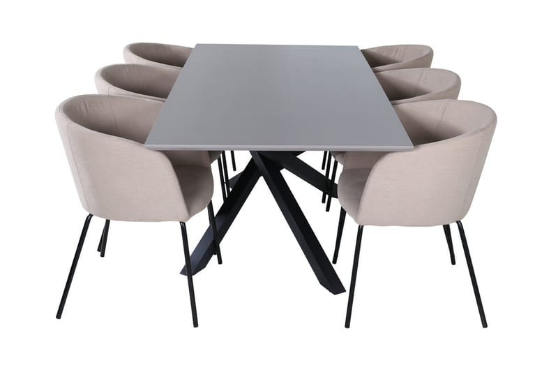 Piazza Matbord 190 cm med 6 Berit Karmstol med Armstöd - Möbler - Matplats - Matgrupp & matbord med stolar