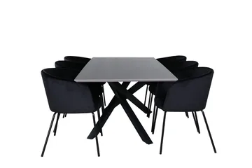 Piazza Matbord 190 cm med 6 Berit Karmstol med Armstöd - Möbler - Matplats - Matgrupp & matbord med stolar
