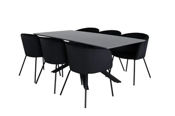 Piazza Matbord 190 cm med 6 Berit Karmstol med Armstöd - Möbler - Matplats - Matgrupp & matbord med stolar