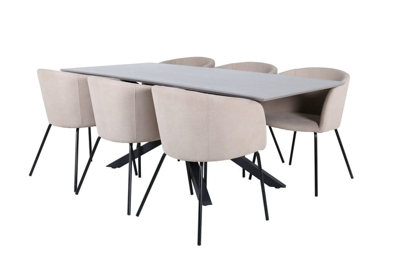 Piazza Matbord 190 cm med 6 Berit Karmstol med Armstöd - Möbler - Matplats - Matgrupp & matbord med stolar