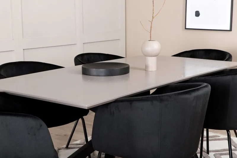 Piazza Matbord 190 cm med 6 Berit Karmstol med Armstöd - Möbler - Matplats - Matgrupp & matbord med stolar
