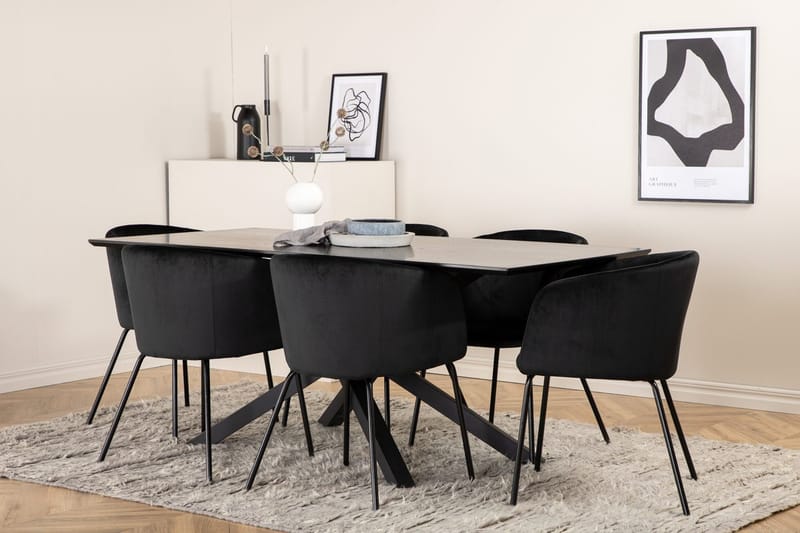 Piazza Matbord 190 cm med 6 Berit Karmstol med Armstöd - Möbler - Matplats - Matgrupp & matbord med stolar