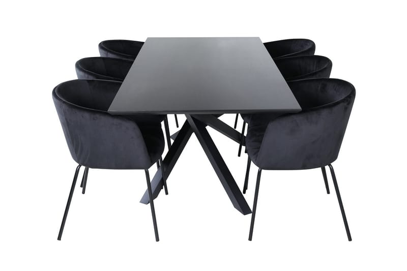 Piazza Matbord 190 cm med 6 Berit Karmstol med Armstöd - Möbler - Matplats - Matgrupp & matbord med stolar