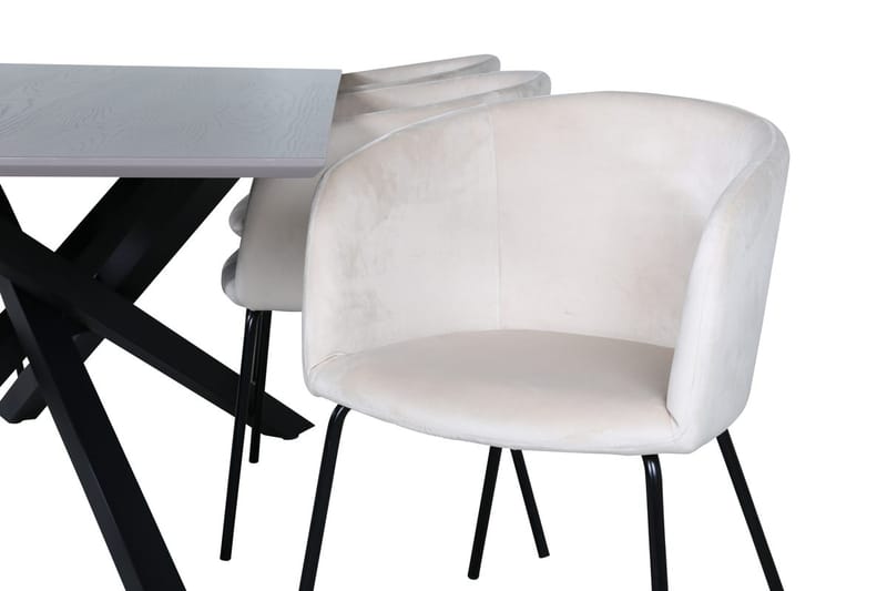 Piazza Matbord 190 cm med 6 Berit Karmstol Sammet med Armstöd - Möbler - Matplats - Matgrupp & matbord med stolar