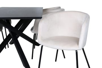 Piazza Matbord 190 cm med 6 Berit Karmstol Sammet med Armstöd - Möbler - Matplats - Matgrupp & matbord med stolar