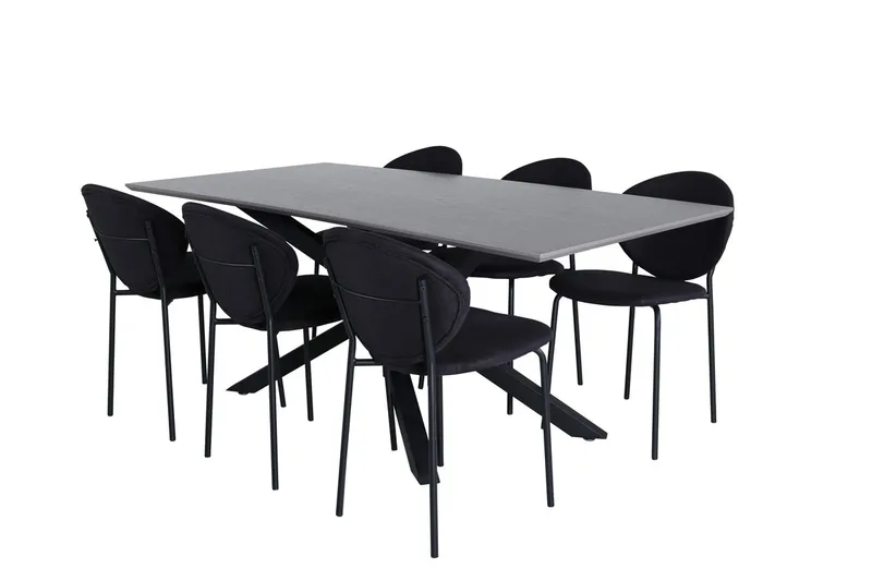 Piazza Matbord 190 cm med 6 Vault Matstol - Möbler - Matplats - Matgrupp & matbord med stolar