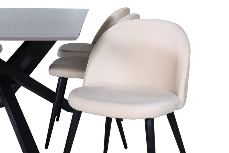 Piazza Matbord 190 cm med 6 Velvet Stitches Matstol - Möbler - Matplats - Matgrupp & matbord med stolar