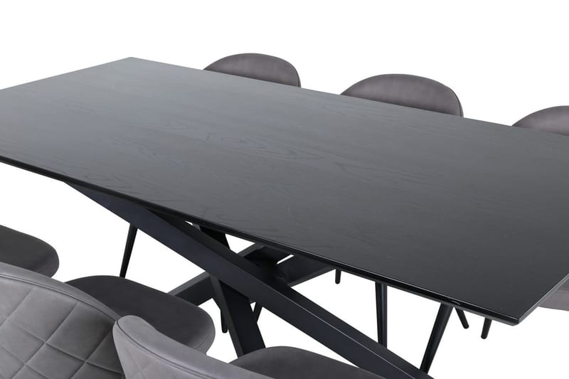 Piazza Matbord 190 cm med 6 Velvet Stitches Matstol - Möbler - Matplats - Matgrupp & matbord med stolar