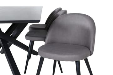 Piazza Matbord 190 cm med 6 Velvet Stitches Matstol - Möbler - Matplats - Matgrupp & matbord med stolar