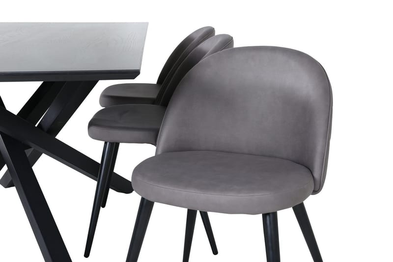 Piazza Matbord 190 cm med 6 Velvet Stitches Matstol - Möbler - Matplats - Matgrupp & matbord med stolar